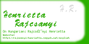 henrietta rajcsanyi business card